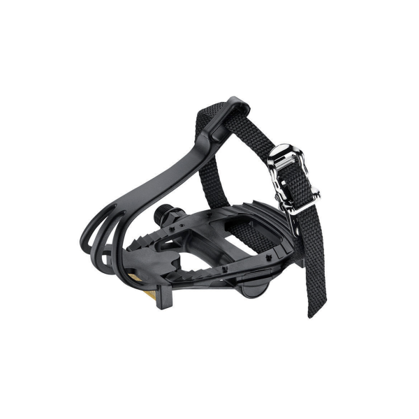 F3-100826 Coppia CINGHIETTE PUNTAPIEDE Corsa NYLON NERE Ciclo Bicicletta